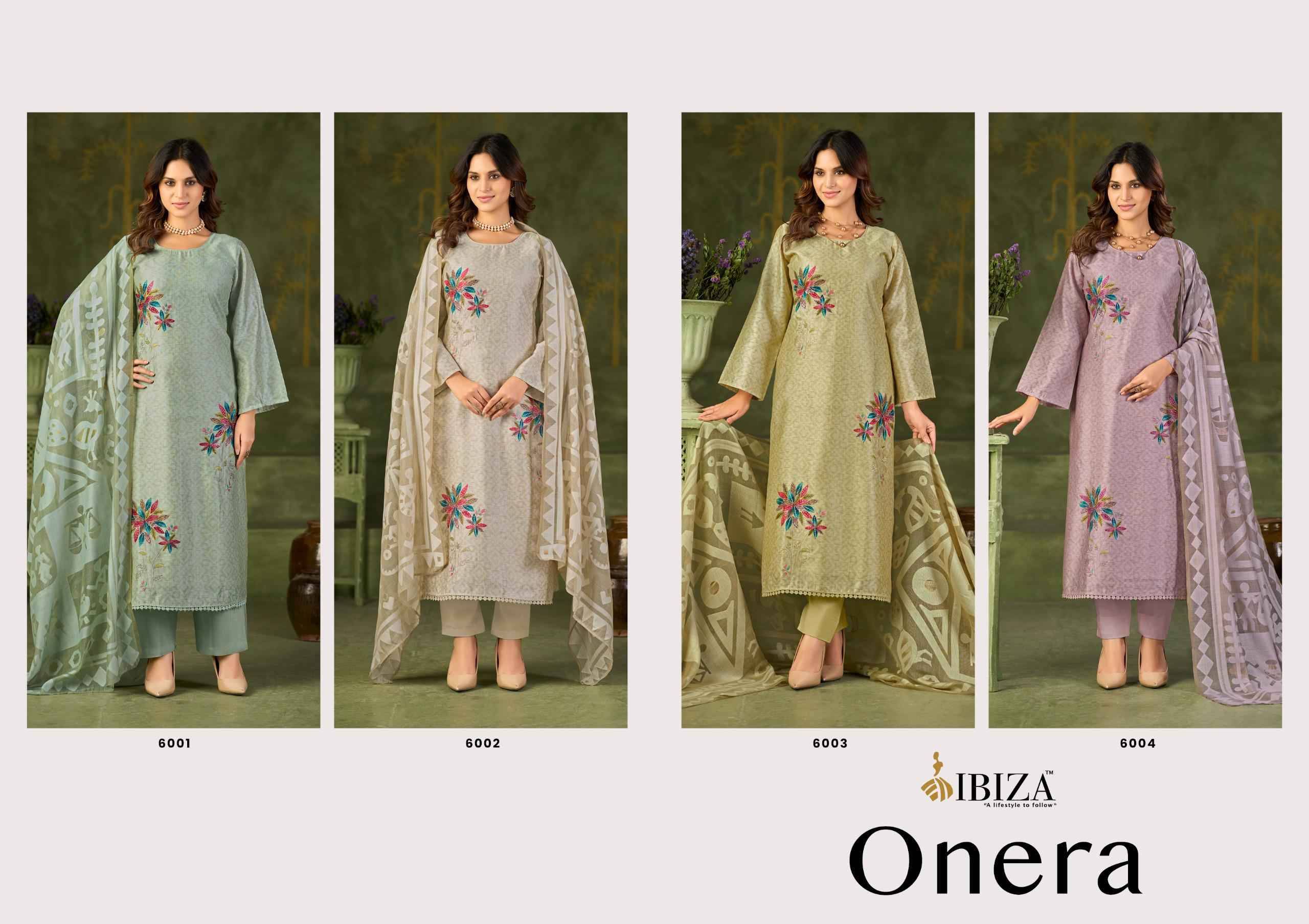 ONERA By Ibiza 6001 to 6004 Series Designer Festive Suits Beautiful Fancy Stylish Colorful Party Wear & Occasional Wear Digital print Dresses At Wholesale Price